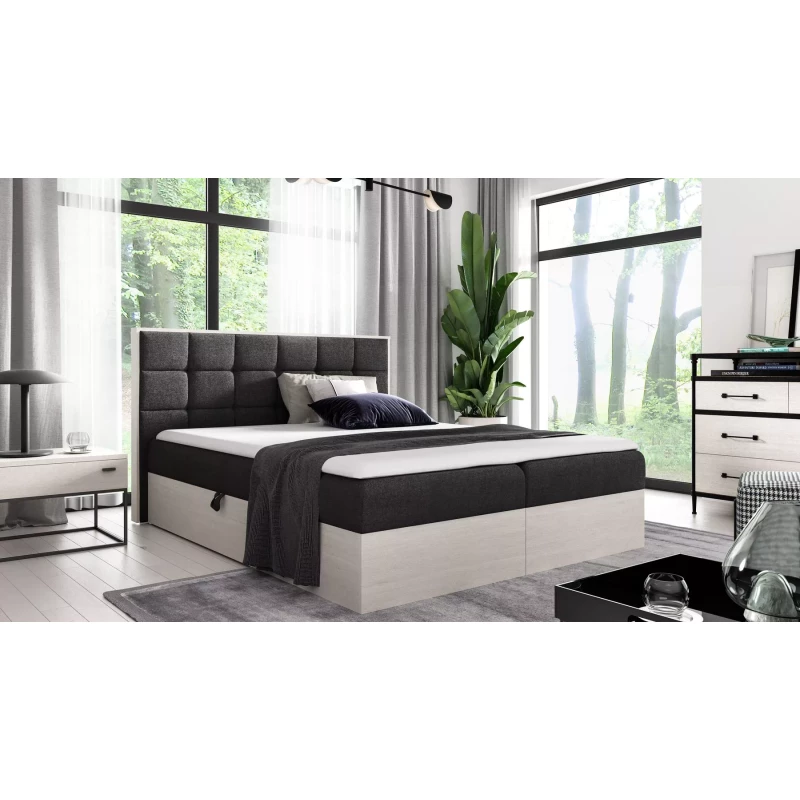 Manželská posteľ 180x220 CHANTELLE 1 - nordic teak/grafitová + topper ZADARMO