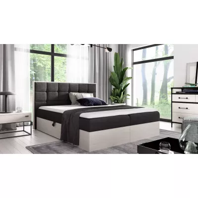 Manželská posteľ 180x220 CHANTELLE 1 - nordic teak/grafitová + topper ZADARMO