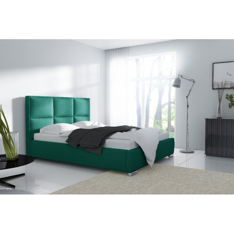 Dizajnová posteľ Venezia s vysokým čelom a úložným priestorom zelená 180 x 200
