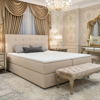 Manželská posteľ 160x200 s úložným priestorom STIG 2 - béžová