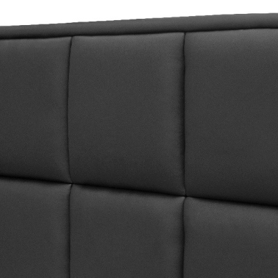 Čalúnená posteľ Esteban s vysokým čelom a úložným priestorom  čierna eko koža 160 x 200