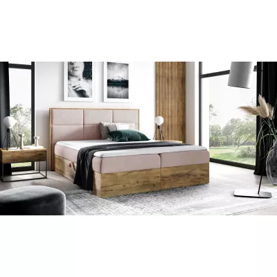 Manželská posteľ CHANTELLE 2 - 180x220, ružová + topper ZADARMO