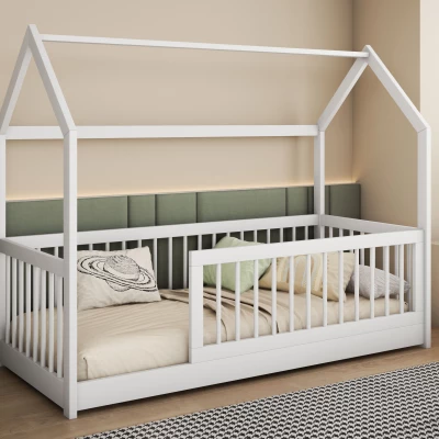 Domčeková posteľ so zábranou 70x140 ALIRA - biela