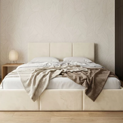 Čalúnená manželská posteľ 180x200 TABLORA - béžová