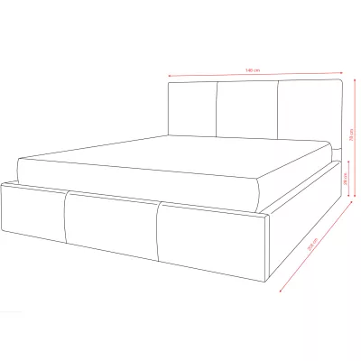 Čalúnená manželská posteľ 140x200 TABLORA - tmavo šedá