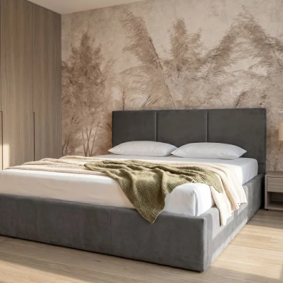 Čalúnená manželská posteľ 180x200 TABLORA - tmavo šedá