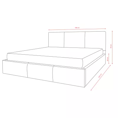 Čalúnená manželská posteľ 180x200 TABLORA - tmavo šedá