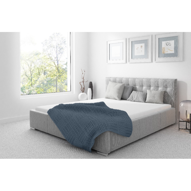 Čalúnená posteľ Soffio s úložným priestorom svetlo šedá 160 x 200