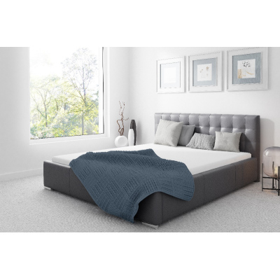 Čalúnená posteľ Soffio s úložným priestorom šedá eko koža 160 x 200