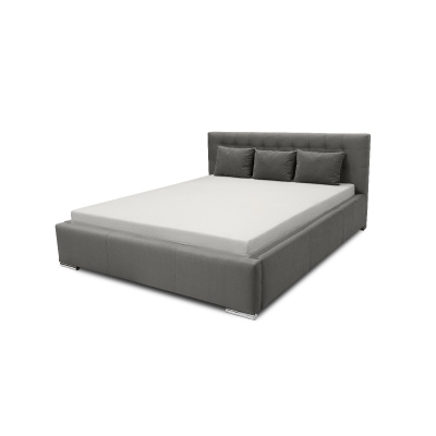 Čalúnená posteľ Soffio s úložným priestorom šedá eko koža 160 x 200
