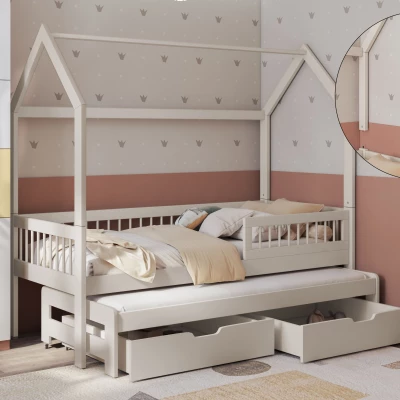 Domčeková posteľ s prístelkou 90x200 DEVA 2 - kašmír, pravé prevedenie