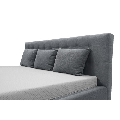 Čalúnená posteľ Soffio s úložným priestorom biela eko koža 200 x 200