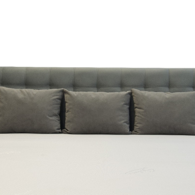 Čalúnená posteľ Soffio s úložným priestorom béžová eko koža 200 x 200