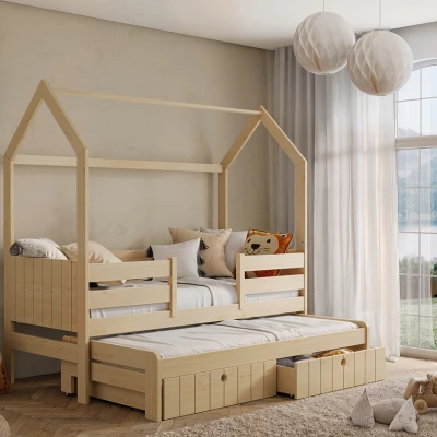 Domčeková posteľ s prístelkou 80x200 VANORA 2 - borovica