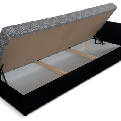 Válenda 80x200 RUOXI s úložným priestorom - šedá/modrá, ľavé prevedenie