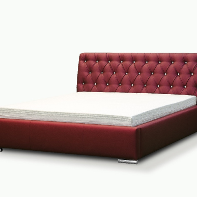 Dizajnová posteľ Adelaide s vysokým čelom a úložným priestorom biela eko koža 160 x 200
