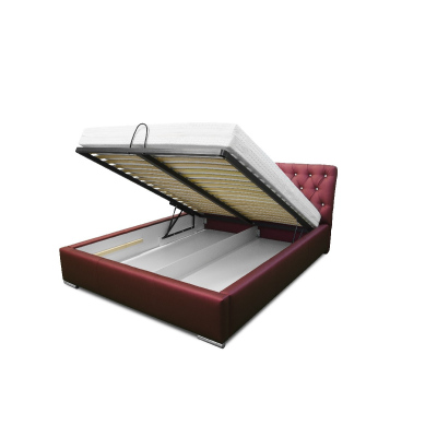 Dizajnová posteľ Adelaide s vysokým čelom a úložným priestorom svetlo šedá 160 x 200