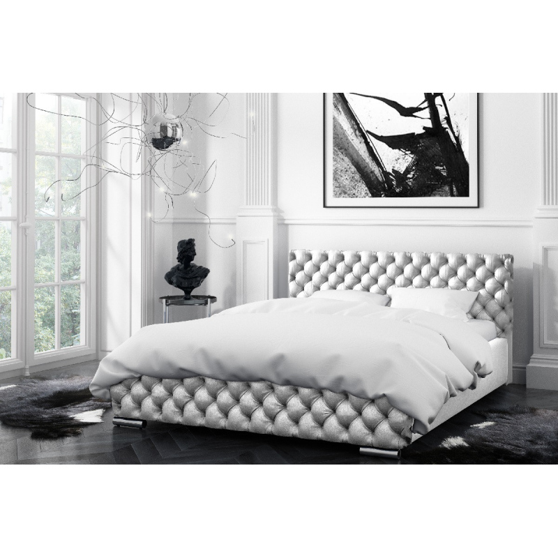 Čalúnená posteľ Farida s úložným priestorom šedá 160 x 200