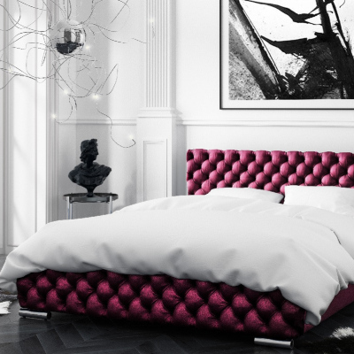 Čalúnená posteľ Farida s úložným priestorom vínová 160 x 200