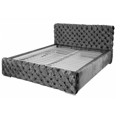 Čalúnená posteľ Farida s úložným priestorom čierna 200 x 200