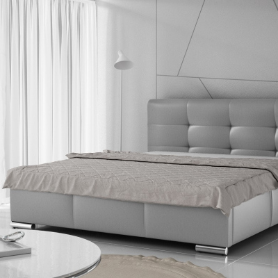 Luxusná čalúnená posteľ Latium s úložným priestorom šedá eko koža 180 x 200