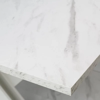 Rozkladací jedálenský stôl PEPAX - biely mramor / biely