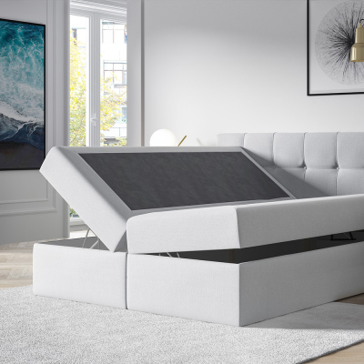 Štýlová manželská posteľ s úložným priestorom RECIVIO smotanová 160 x 200