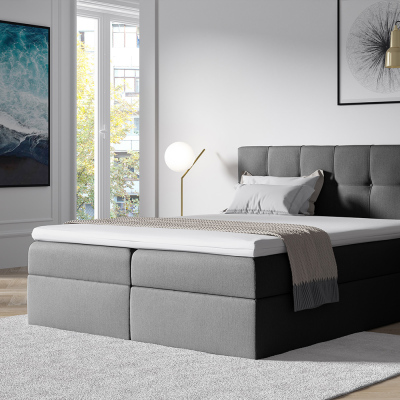Štýlová manželská posteľ s úložným priestorom RECIVIO šedá 160 x 200