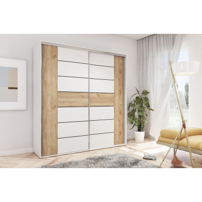 Priestranná moderná šatníková skriňa ILANA, šírka 150 cm, výška 245 cm