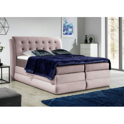Mohutná kontinentálna posteľ Vika 120x200, ružová + TOPPER