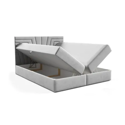 Čalúnená posteľ s prešívaným čelom SUSANA 160x200, hnedá 1 + topper ZDARMA