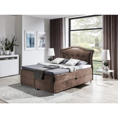 Elegantná rustikálna posteľ Bradley 120x200, hnedá + TOPPER