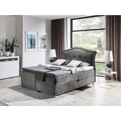 Elegantná rustikálna posteľ Bradley 180x200, šedá + TOPPER