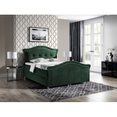 Kúzelná rustikálna posteľ Bradley Lux 140x200, zelená
