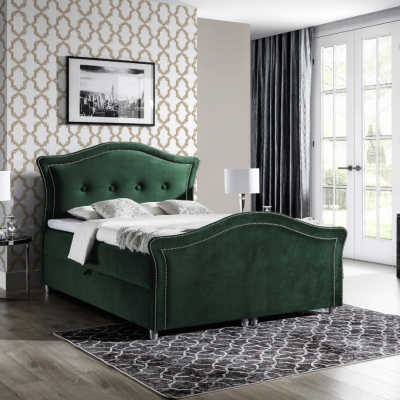 Kúzelná rustikálna posteľ Bradley Lux 160x200, zelená