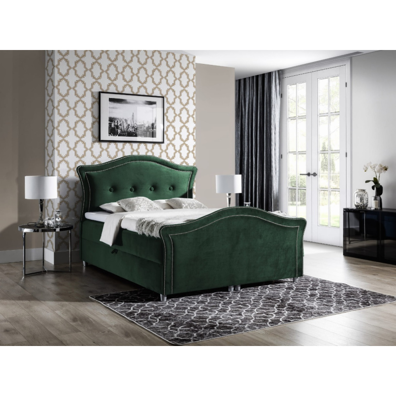 Kúzelná rustikálna posteľ Bradley Lux 180x200, zelená + TOPPER