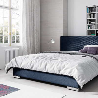 Elegantná čalúnená posteľ Champ 120x200, modrá