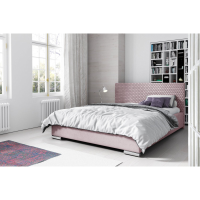 Elegantná čalúnená posteľ Champ 140x200, ružová