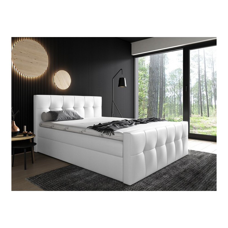 Čalúnená posteľ Maxim 180x200, biela eko koža