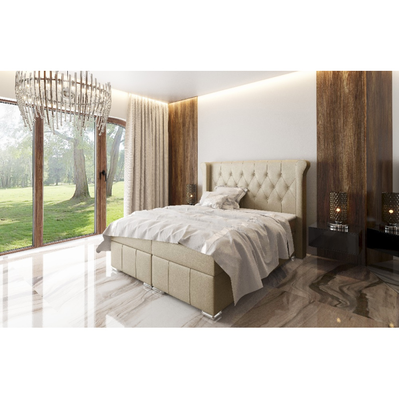 Elegantná čalúnená posteľ Maximo 160x200, béžová
