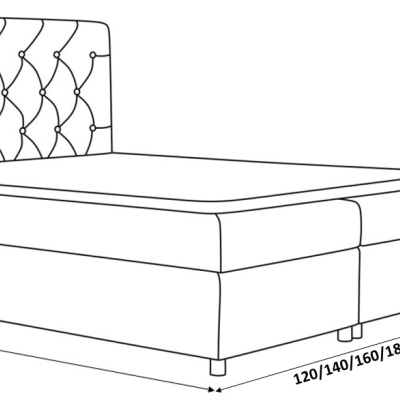 Elegantná čalúnená posteľ Maximo 200x200, šedá + TOPPER