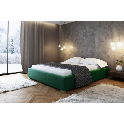 Čalúnená posteľ bez čela Paulo 200x200, zelená
