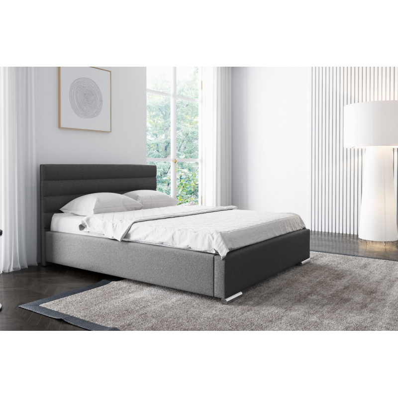 Elegantná čalúnená posteľ Leis 200x200, tmavo šedá
