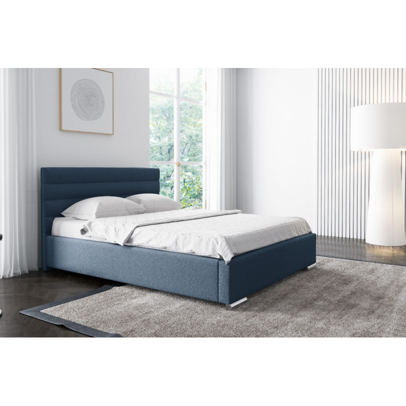 Elegantná čalúnená posteľ Leis 200x200, modrá