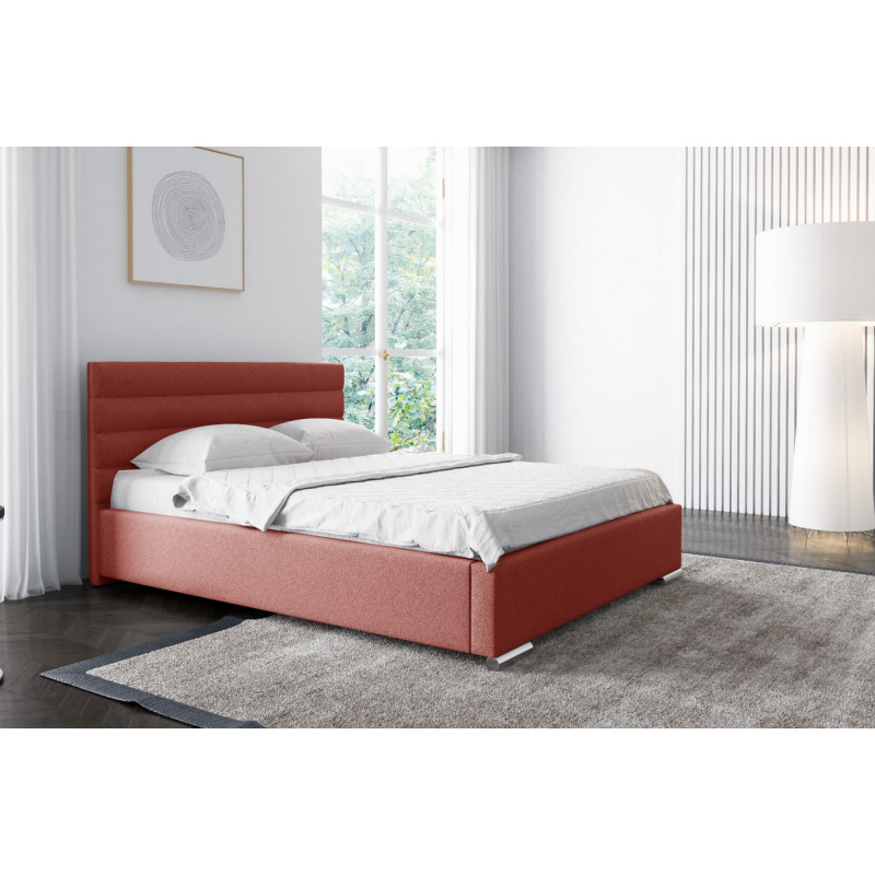Elegantná čalúnená posteľ Leis  200x200, červená