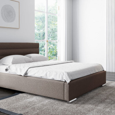 Elegantná čalúnená posteľ Leis  200x200, hnedá