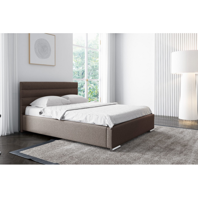 Elegantná čalúnená posteľ Leis  200x200, hnedá