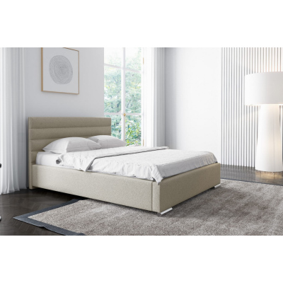 Elegantná čalúnená posteľ Leis  200x200, béžová