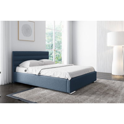 Elegantná čalúnená posteľ Leis  180x200, modrá