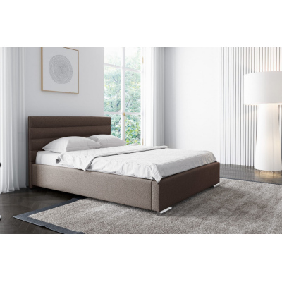 Elegantná čalúnená posteľ Leis 180x200, hnedá